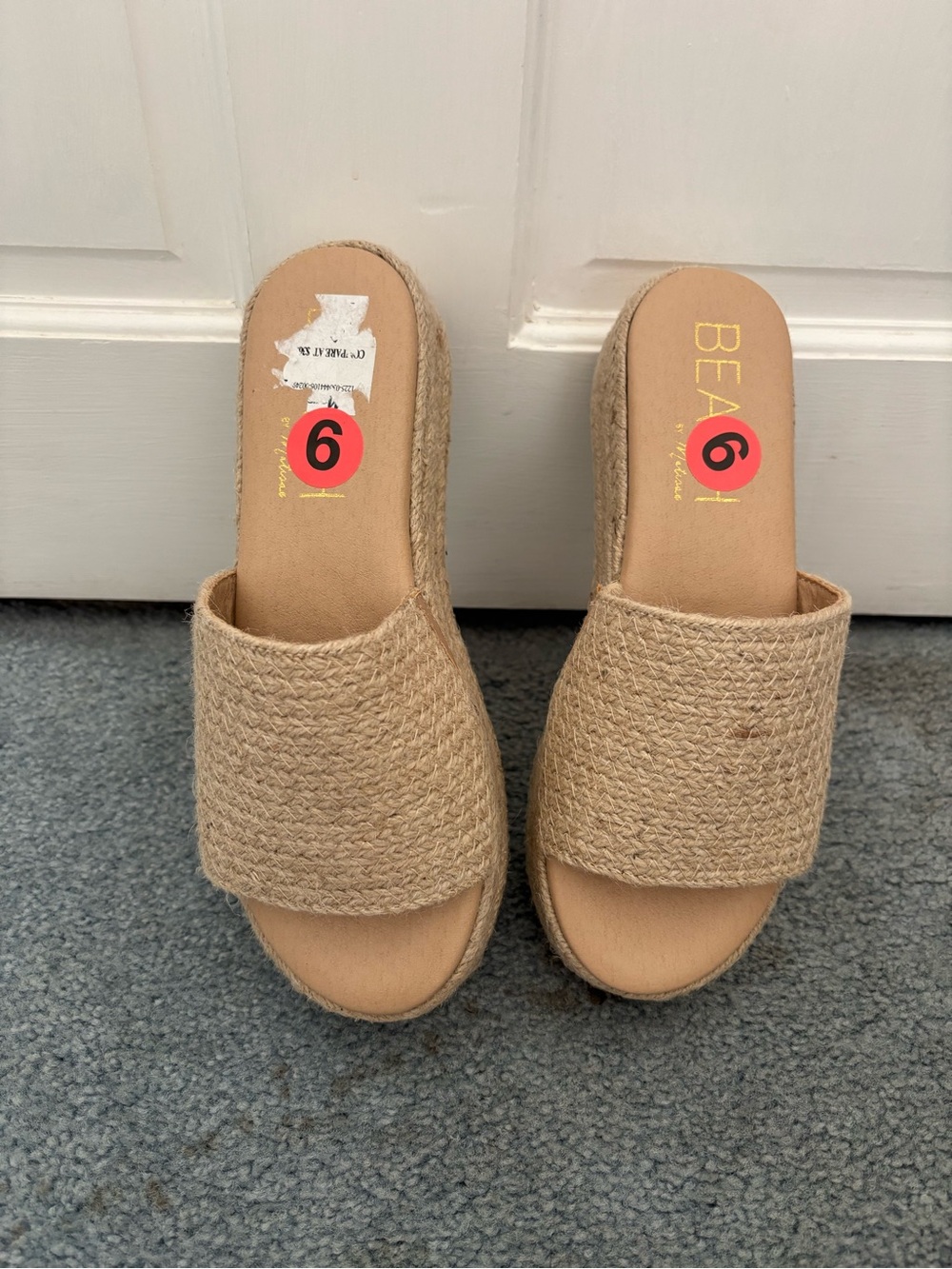 Coconuts by Matisse Tan Woven Slide Sandals